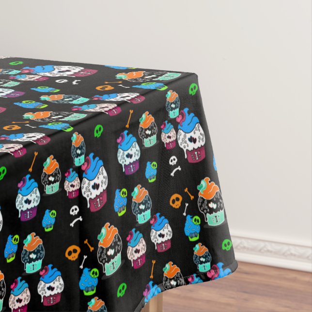 Nappe Cupcakes crâne gothique Kawaii (In Situ)