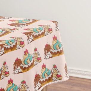 Nappe Cupcakes style rétro Sweet Dessert Motif