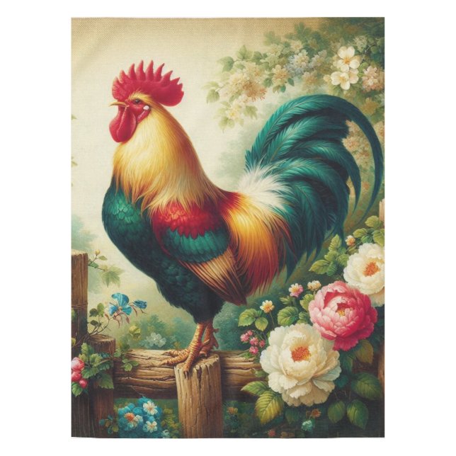 Nappe Cute coq rustique/vintage (Devant)