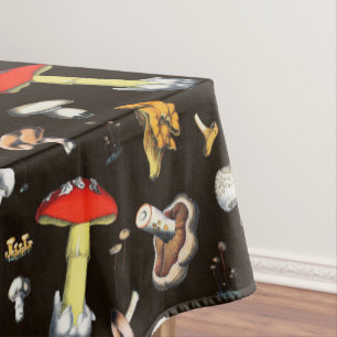 Nappe Cute Cottagecore Forêt Champignons Sombre Brown