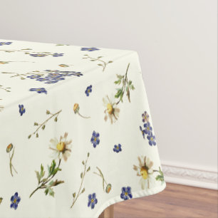Nappe Cute Fleurs sauvages Vintages modernes sur blanc