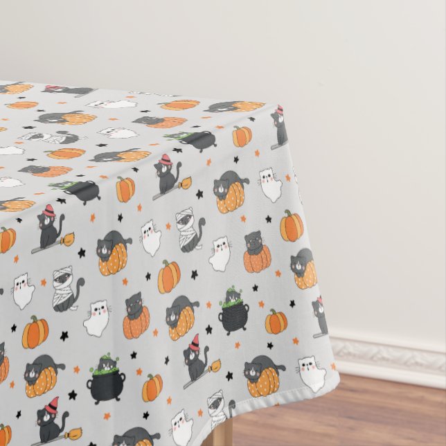 Nappe Cute Halloween Chats et Fantômes Motif (In Situ)