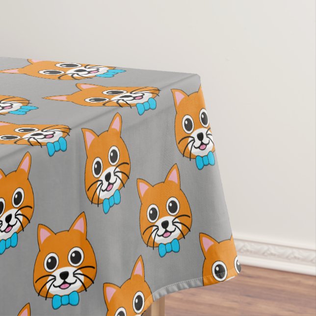 Nappe Cute Happy Ginger Cat avec Papillon (In Situ)