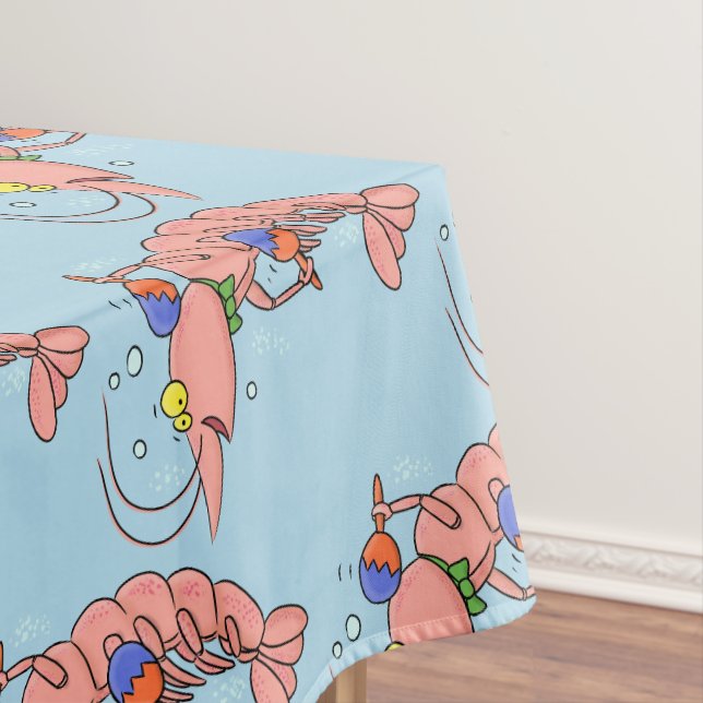 Nappe Cute happy shrimp, dessin animé de crevettes (In Situ)