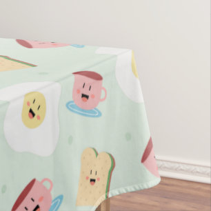 Nappe Cute Kawaii Petit-déjeuner Motif d'oeufs et de san