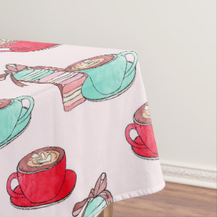 Nappe Cute Macarons et Cappuccino   Pastel   Monogramme