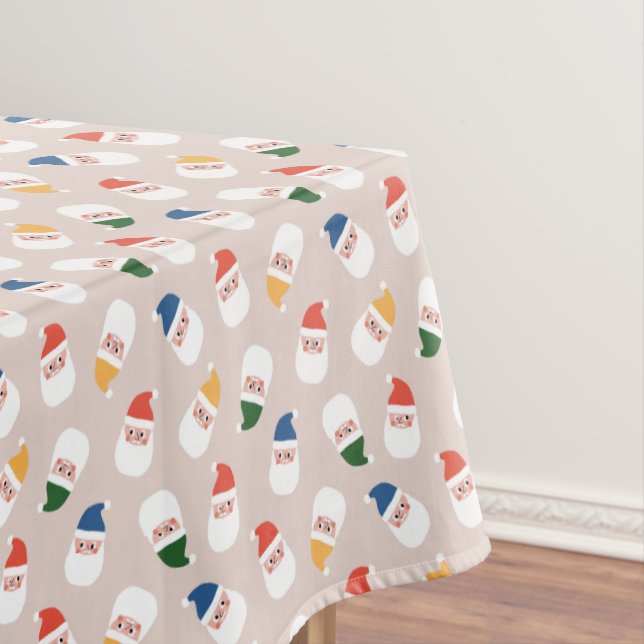 Nappe Cute Père Noël fait face au Motif de Noël (In Situ)