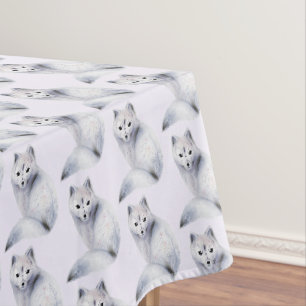 Nappe Cute renard nordique avec marquages floraux modéli