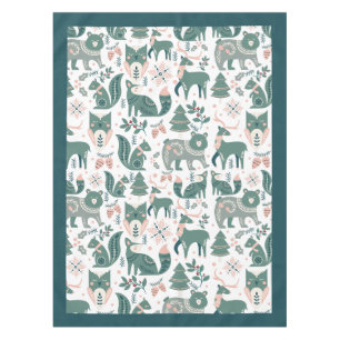 Nappe Cute Scandinave Bois Animaux Snowflakes