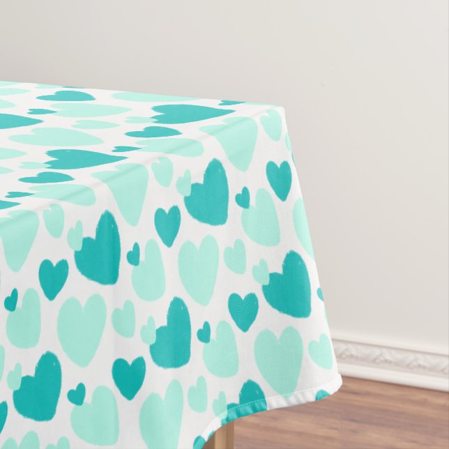 Nappe Cute Turquoise Mint Speckted Heart Motif (In Situ)