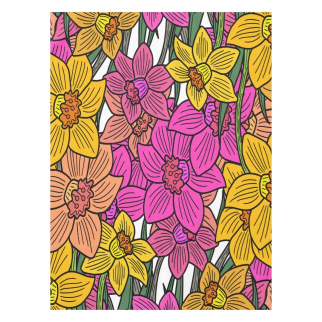 Nappe Daffodils colorés Fleurs Design (Devant)