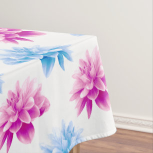 Nappe Dahlia Rose, Dahla Bleue, Motif Floral, Fleurs