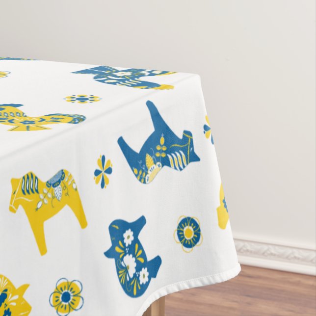 Nappe Dala folklorique suédois Animaux de ferme l bleu e (In Situ)