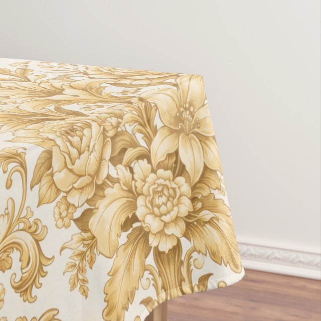 Nappe Damask Floral Doré (In Situ)