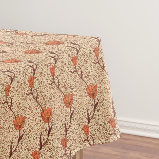 Nappe Damassé de tulipe de Nouveau d'art, orange et (In Situ)