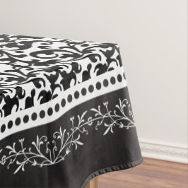 Nappe Damassé élégante de rouleau noire et blanche