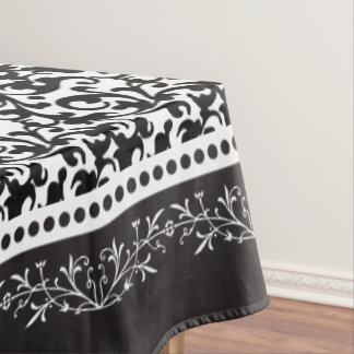 Nappe Damassé élégante de rouleau noire et blanche