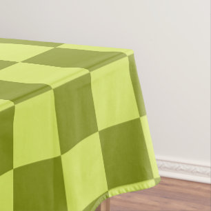 Nappe Damier à carreaux motif olive vert lime