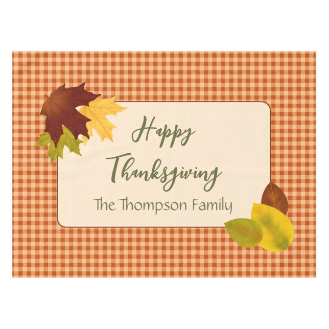 Nappe d'automne En vichy Thanksgiving (Devant (Horizontal))