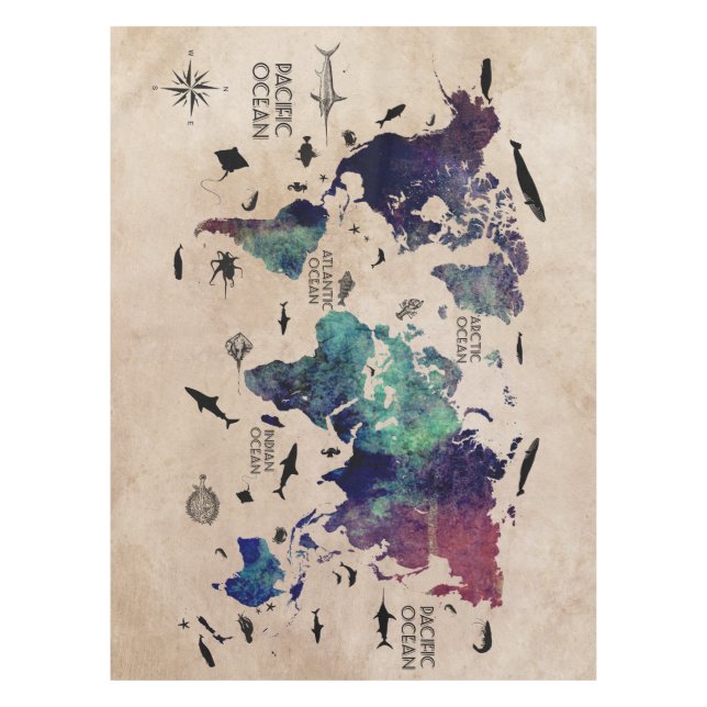 nappe de carte du monde (Devant)
