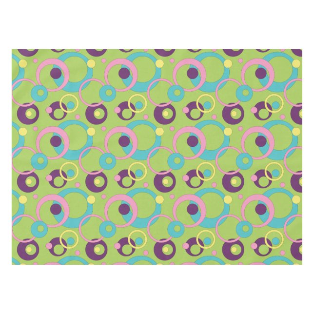 Nappe de cercles verts funky (Devant (Horizontal))