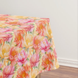 Nappe de coton florale de pivoine