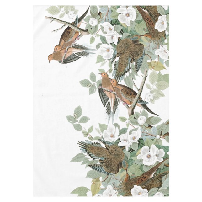 Nappe de fleurs d'oiseaux de colombe de tortue (Devant)