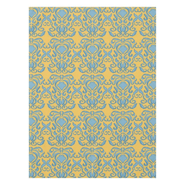 Nappe de jaune de crème de Vieux Monde de damassé (Devant)