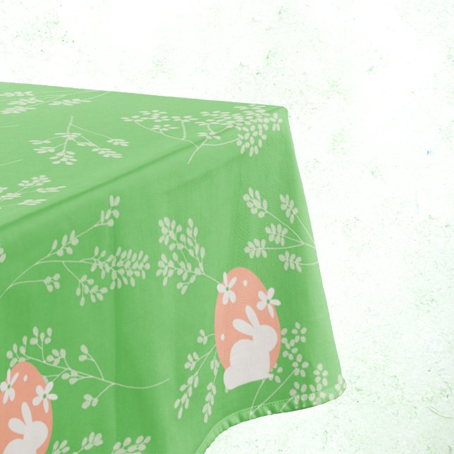 Nappe de lapin vert de Pâques (Green Easter Bunny Tablecloth)