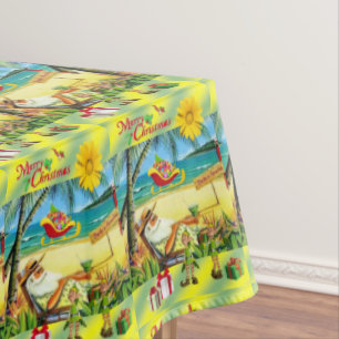 Nappe de Noël, cloche de plage d'été Père Noël