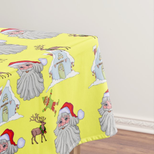 Nappe de Noël, Elfe, Père Noël, Renne (In Situ)