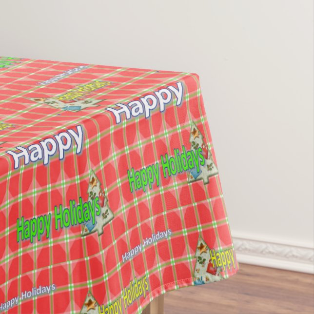 Nappe de Noël, Joyeuses Fêtes Rouge Vert (In Situ)