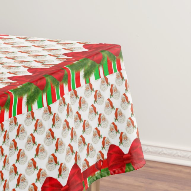 Nappe de Noël, Joyeux Père Noël Stripe (In Situ)