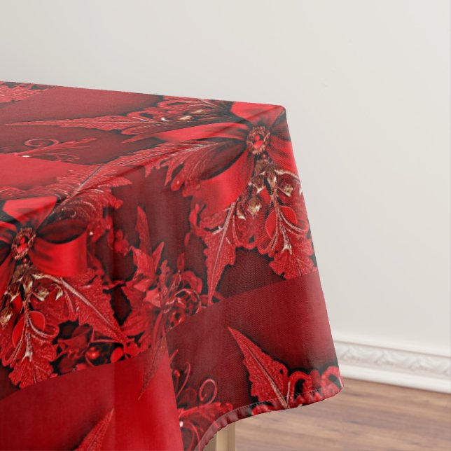 Nappe de Noël Rouge Floral (In Situ)