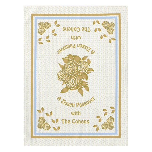 Nappe de Pessah "Drapeau de séder personnalisé" (Devant)