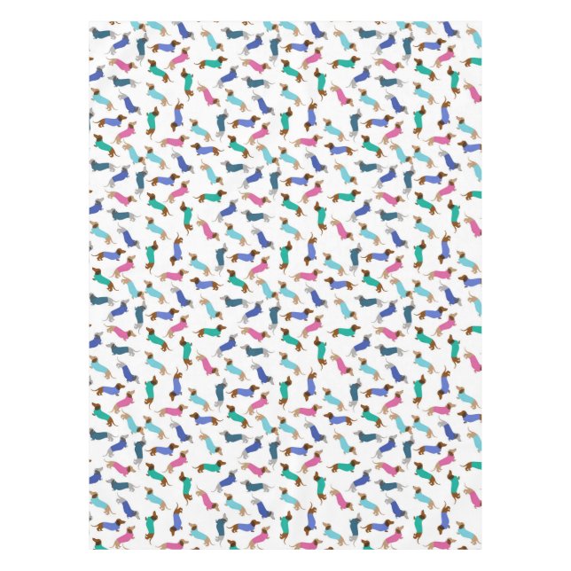 Nappe de table couleur pastel pour teckel (Devant)