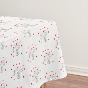 Nappe de table de la Saint-Valentin parapluie coeu