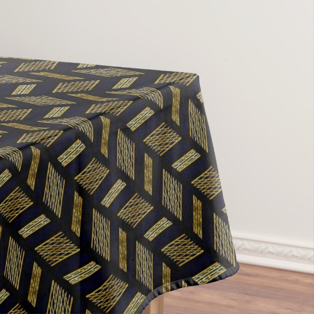 Nappe Déco moderne Abstrait Motif Black Gold Géométrique (In Situ)