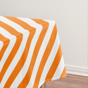Nappe Décor de fête d'Halloween Orange White Stripes