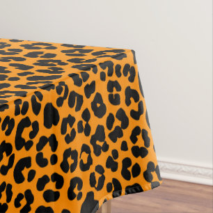 Nappe Décor d'Empreinte de léopard orange noir Motif Hal