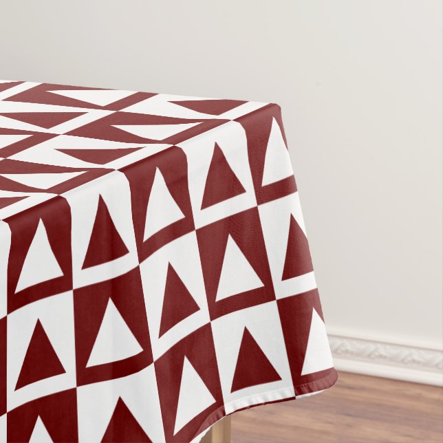 Nappe Décor rouge&blanc Triangles&Checkers Design (In Situ)