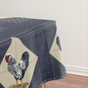 Nappe Denim de coq de Wyandotte lacé par argent