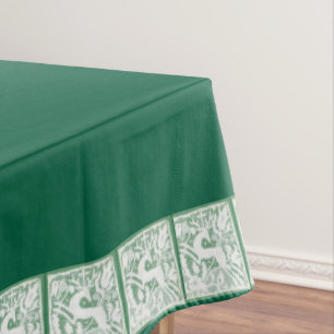 Nappe Dentelle verte de rennes de Noël 60 po x 84 po
