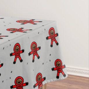 Nappe Des astronautes en costume rouge sur gris