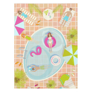 Nappe Des filles et des garçons du bikini jouant au jeu