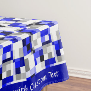 Nappe Design Carré moderne Geometry Blue Black Checker