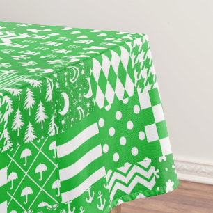 Nappe Design de maquette Motif mixte blanc vert