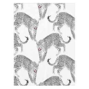 Nappe Design élégant en noir et blanc léopard rose