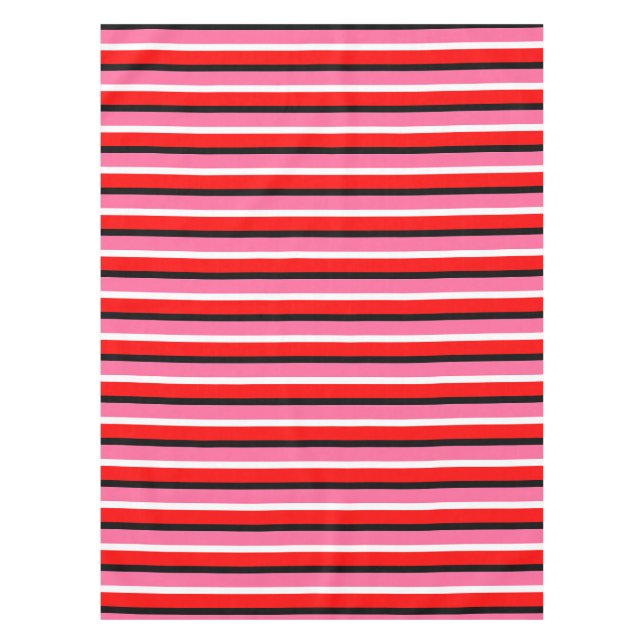 Nappe Design Motif de bandes roses rouges (Devant)