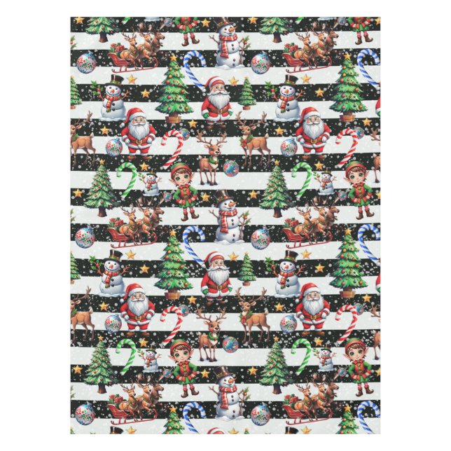 Nappe Design Motif décoratif des rayures de Noël (Devant)